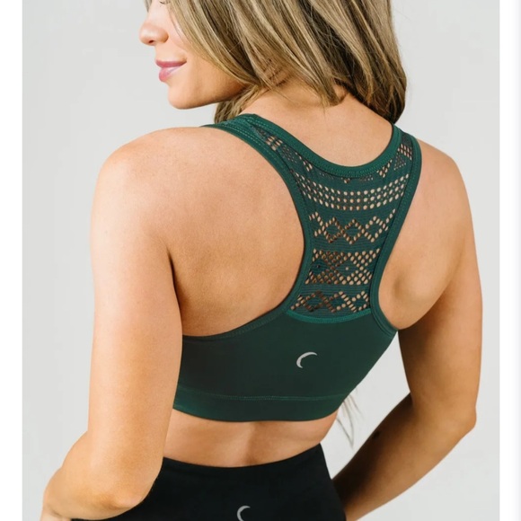 Zyia Green Lace Racerback Sports Bra - Picture 1 of 6